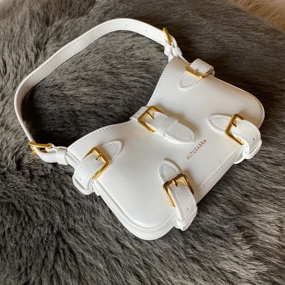 💎Altuzarra💎 NWT Mini Play Leather Baguette Bag, Optic White